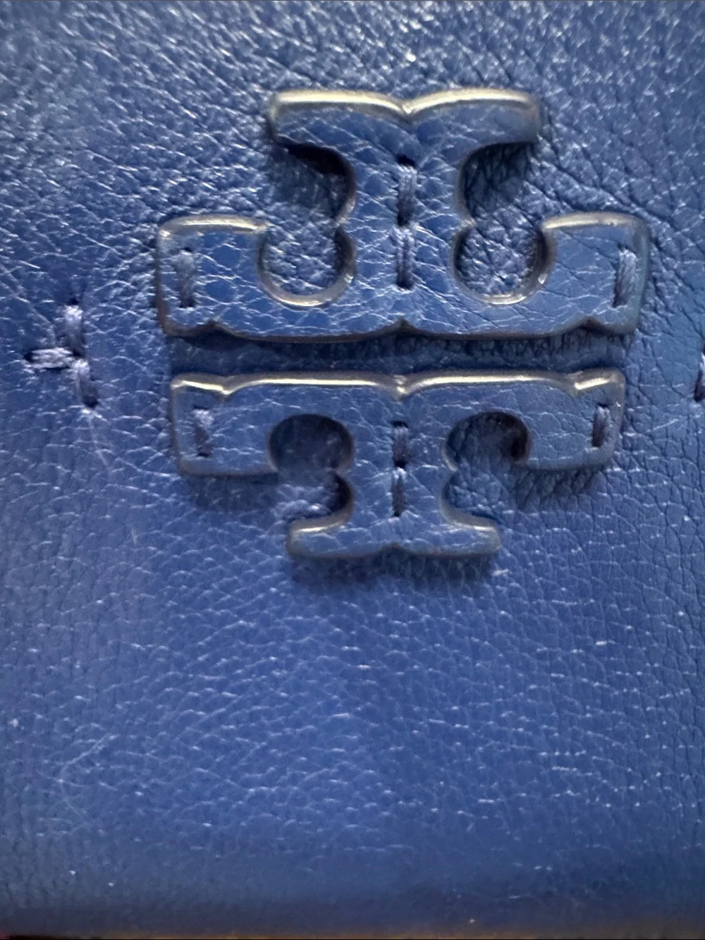 Tory Burch Royal Blue Leather Zip-Around Wallet EUC